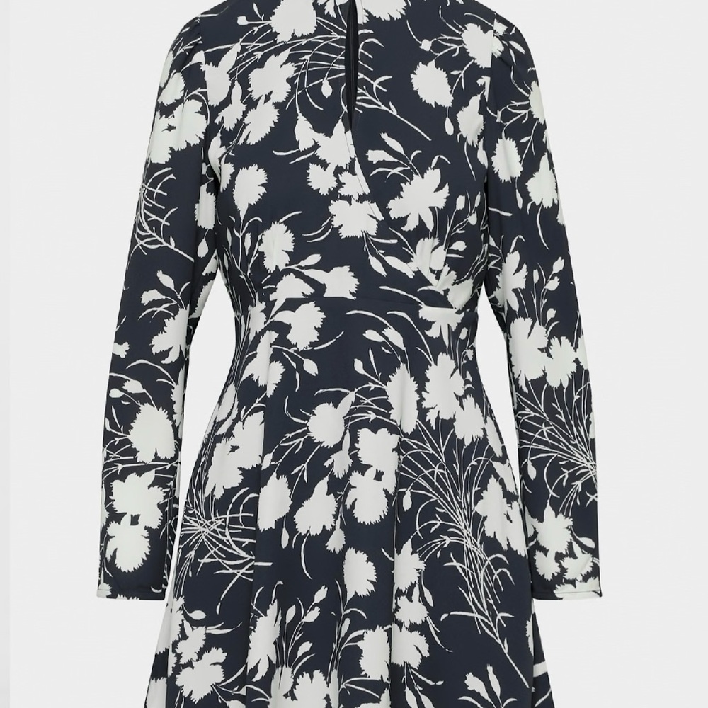 Wilfred Dark Night Navy and White Floral Long Sleeve Lola Dress - Picture 3 of 6
